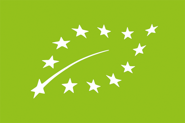 Logo bio de l'UE — une feuille verte formée d'étoiles blanches