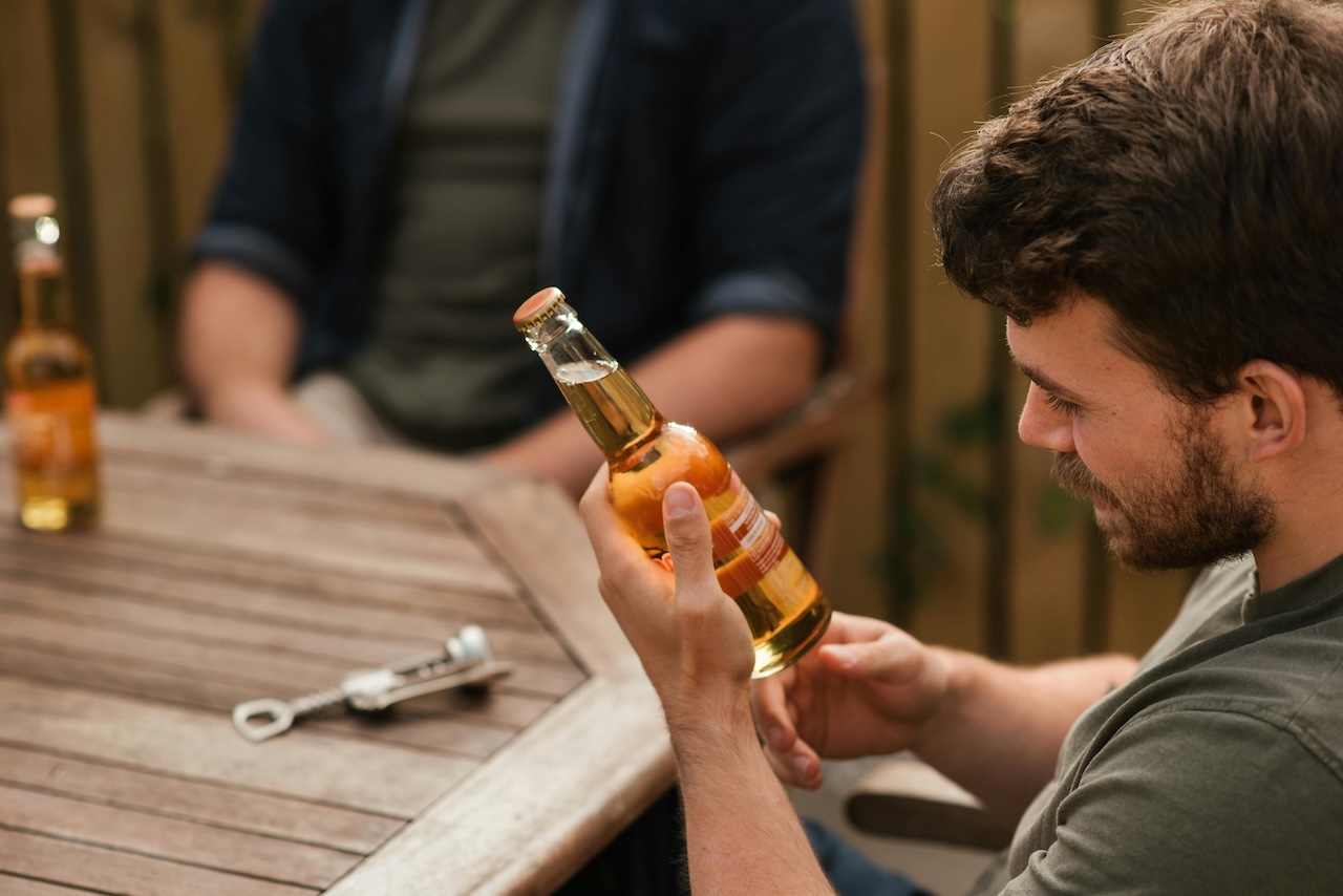 Reading a beer label